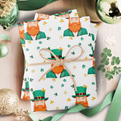 Leprechaun Clover Kleeblatt Patricks Day Geschenkpapier Set