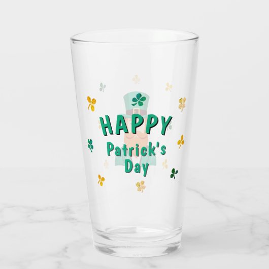 Leprechaun Clover Kleeblatt Patricks Day Glas (Rückseite)