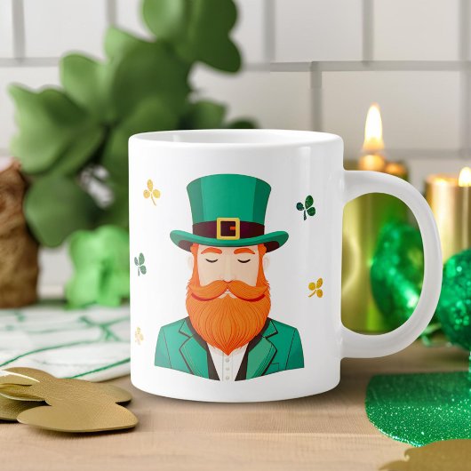 Leprechaun Clover Kleeblatt Patricks Day Jumbo-Tasse