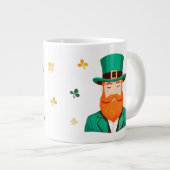 Leprechaun Clover Kleeblatt Patricks Day Jumbo-Tasse (Vorderseite Rechts)