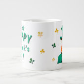 Leprechaun Clover Kleeblatt Patricks Day Jumbo-Tasse (Vorderseite)