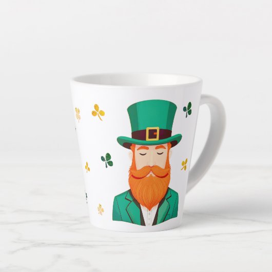 Leprechaun Clover Kleeblatt Patricks Day Milchtasse (Rechte Ecke)