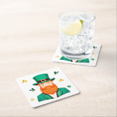 Leprechaun Clover Kleeblatt Patricks Day Rechteckiger Pappuntersetzer (Vor Ort)