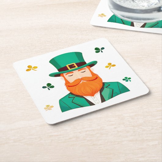 Leprechaun Clover Kleeblatt Patricks Day Rechteckiger Pappuntersetzer (angewinkelt)