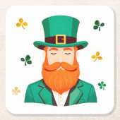 Leprechaun Clover Kleeblatt Patricks Day Rechteckiger Pappuntersetzer (Vorderseite)