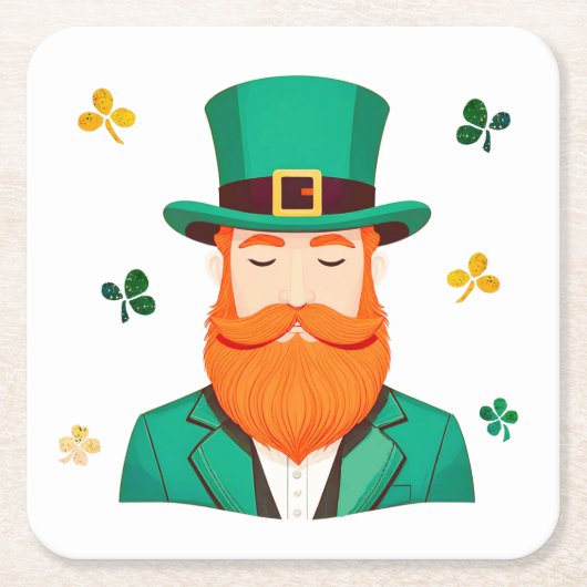 Leprechaun Clover Kleeblatt Patricks Day Rechteckiger Pappuntersetzer (Vorderseite)
