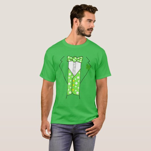 Leprechaun Costume Irish Tuxedo Funny Kids St Patr T-Shirt (Vorne ganz)
