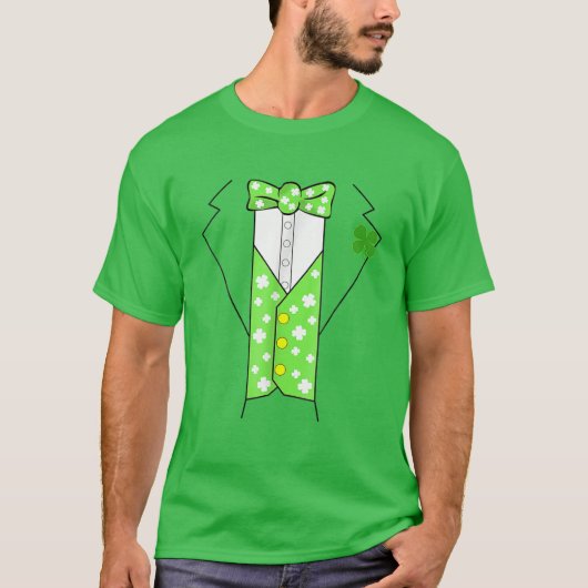 Leprechaun Costume Irish Tuxedo Funny Kids St Patr T-Shirt (Vorderseite)
