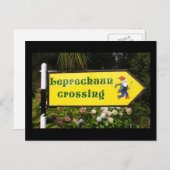 Leprechaun Crossing Postcard Postkarte (Vorne/Hinten)