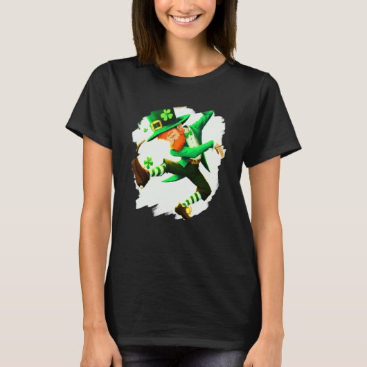 Leprechaun Dabbing Dancing Dance St Patricks Day T-Shirt (Vorderseite)