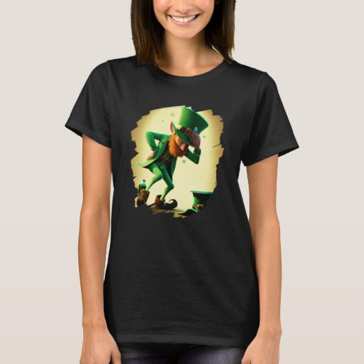 Leprechaun Dabbing Dancing Dance St Patricks Day T-Shirt (Vorderseite)
