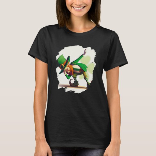 Leprechaun Dabbing Dancing Dance St Patricks Day T-Shirt (Vorderseite)