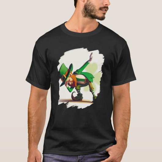Leprechaun Dabbing Dancing Dance St Patricks Day T-Shirt (Vorderseite)