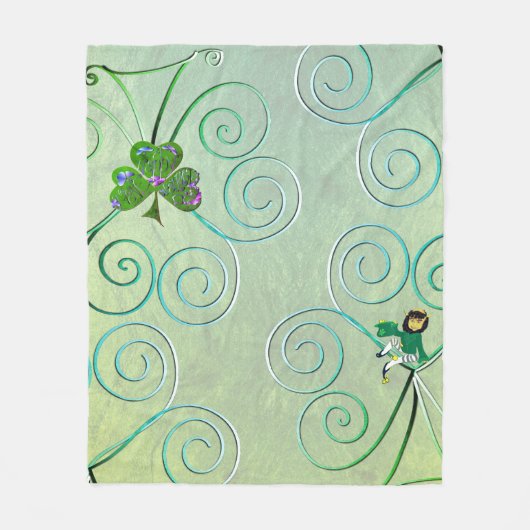 Leprechaun Damen  Fleecedecke (Vorderseite)