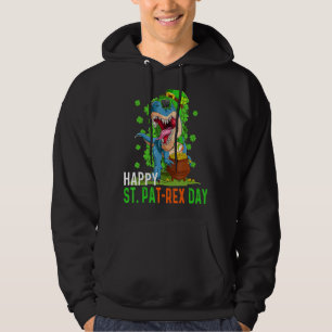 Leprechaun Dino Happy St Patrex Patricks Day Toddl Hoodie