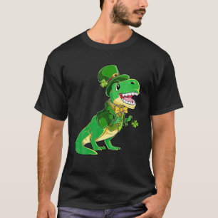 Leprechaun Dinosaur Tuxedo und Kleeblatt für St Pa T-Shirt