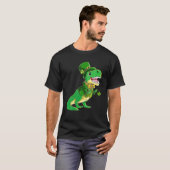 Leprechaun Dinosaur Tuxedo und Kleeblatt für St Pa T-Shirt (Vorne ganz)