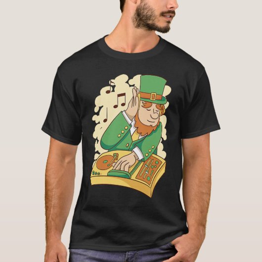 Leprechaun DJ St Patrick's Day T-Shirt (Vorderseite)