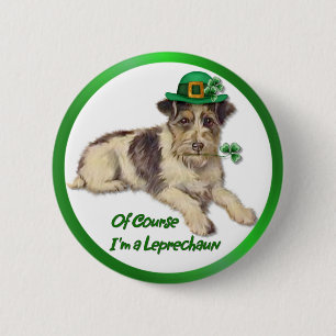 Leprechaun Dog Button