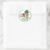 Leprechaun Dog Runder Aufkleber (Tasche)