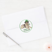Leprechaun Dog Runder Aufkleber (Umschlag)