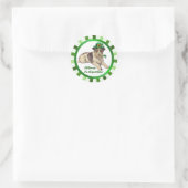 Leprechaun Dog Runder Aufkleber (Tasche)