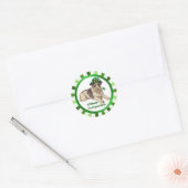 Leprechaun Dog Runder Aufkleber (Umschlag)