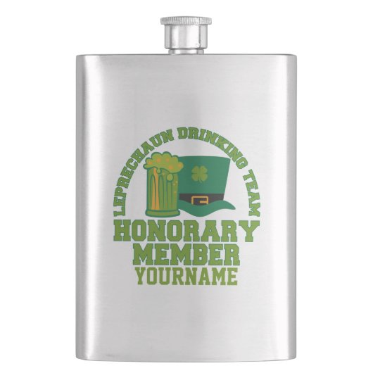 Leprechaun Drink Team Custom Flask Flachmann (Vorderseite)