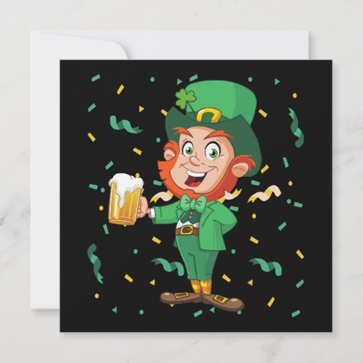 Leprechaun Drinking Beer St. Patrick's Day (Rückseite)