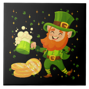 Leprechaun Drinking Beer St. Patrick's Day Fliese