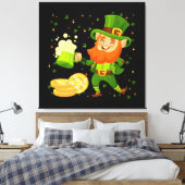 Leprechaun Drinking Beer St. Patrick's Day Leinwanddruck (Insitu (Schlafzimmer))