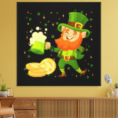 Leprechaun Drinking Beer St. Patrick's Day Leinwanddruck (Insitu (Wohnzimmer))