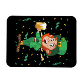Leprechaun Drinking Beer St. Patrick's Day Magnet (Horizontal)