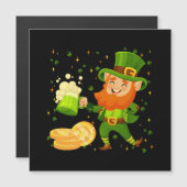 Leprechaun Drinking Beer St. Patrick's Day Magnetkarte (Vorne/Hinten)