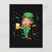Leprechaun Drinking Beer St. Patrick's Day Postkarte (Vorderseite)