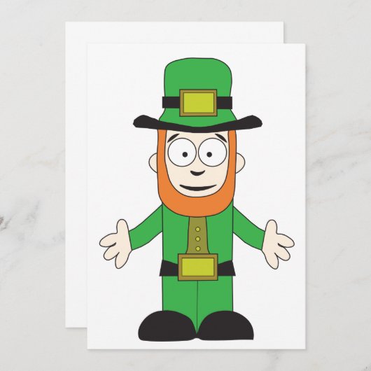 Leprechaun Einladung (Vorne/Hinten)