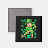 Leprechaun-Eisfeldhockey Lustiger St. Patricks-Tag Magnet (Vorderseite/Rückseite)