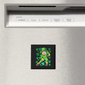 Leprechaun-Eisfeldhockey Lustiger St. Patricks-Tag Magnet (In Situ (Geschirrspüler))
