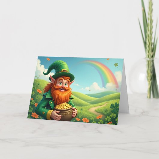 Leprechaun Feiertagskarte (Vorderseite)