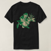 LEPRECHAUN Fighting JACKALOPE Funny Mythological B T-Shirt (Design vorne)