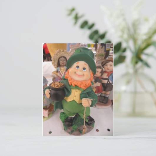 Leprechaun Figurine Postkarte (Stehend Vorderseite)