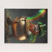Leprechaun findet Gold unter Regenbogen Puzzle (Horizontal)