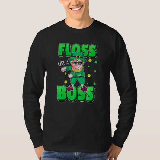 Leprechaun Floss Like A Boss St Patricks Day Boys T-Shirt (Vorderseite)