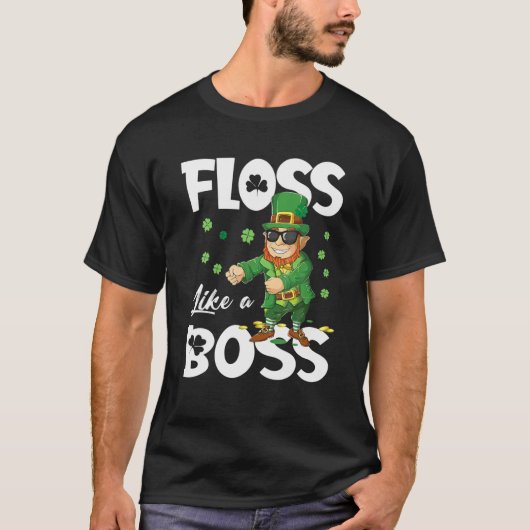 Leprechaun Floss wie ein Boss T St Patricks Day Bo T-Shirt (Vorderseite)
