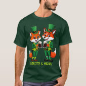 Leprechaun Fox Couple Name St Patrick's Day Green T-Shirt (Vorderseite)