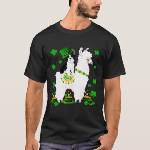 Leprechaun Französische Bulldogge Reitet Lama St P T-Shirt