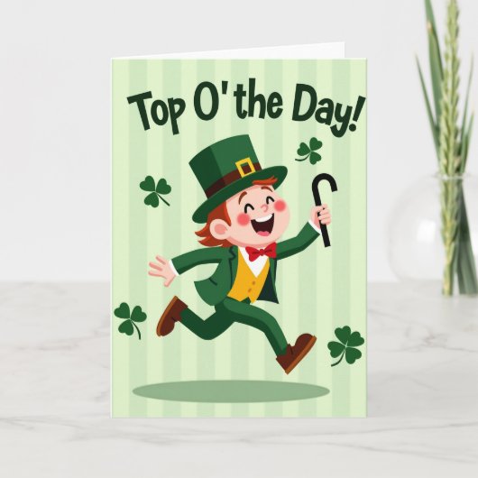 Leprechaun-Freuden-Illustrationskarte Karte (Vorderseite)