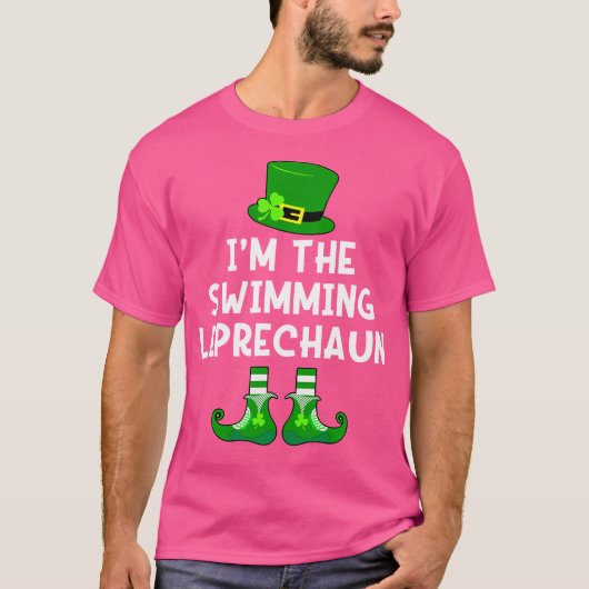Leprechaun Funny St Patrick's Day Swim T-Shirt (Vorderseite)