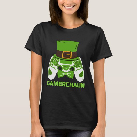 Leprechaun Gamer St Patricks Day Lucky Irish Gamin T-Shirt (Vorderseite)