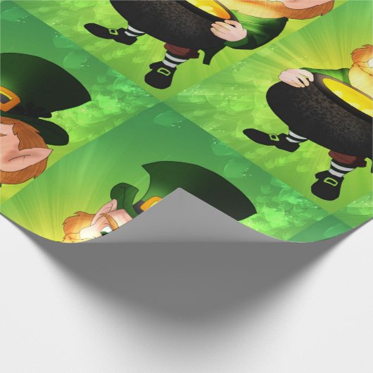 Leprechaun Geschenkpapier (Ecke)